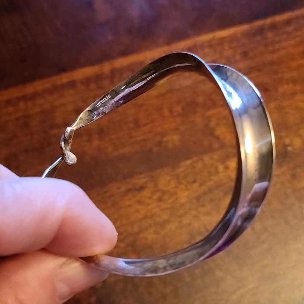 Handmade twisted silver bracelet